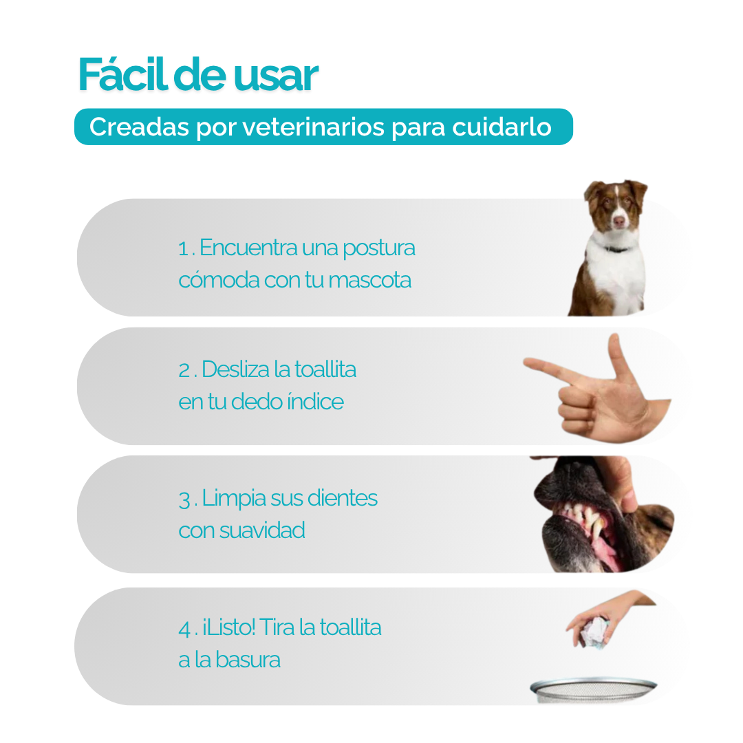 Toallitas dentales para mascotas