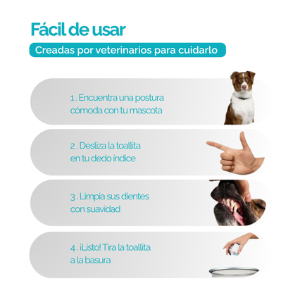 Toallitas dentales para mascotas