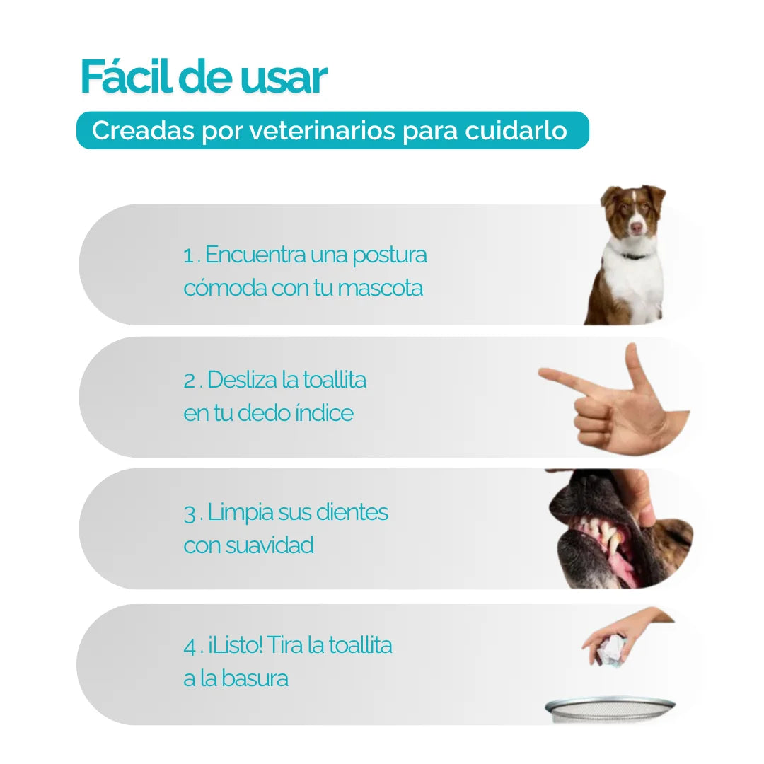 Pack de toallitas dentales para mascotas