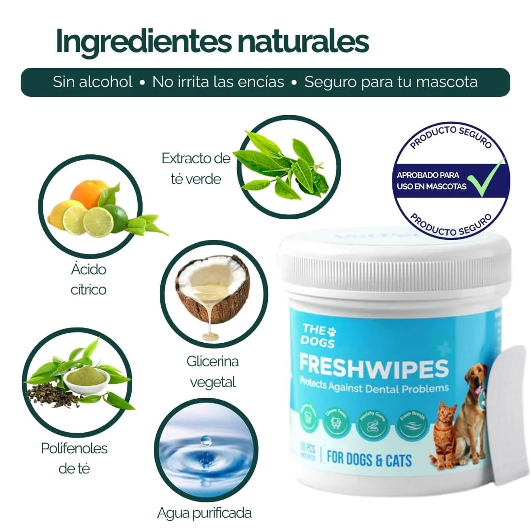 Pack de toallitas dentales para mascotas