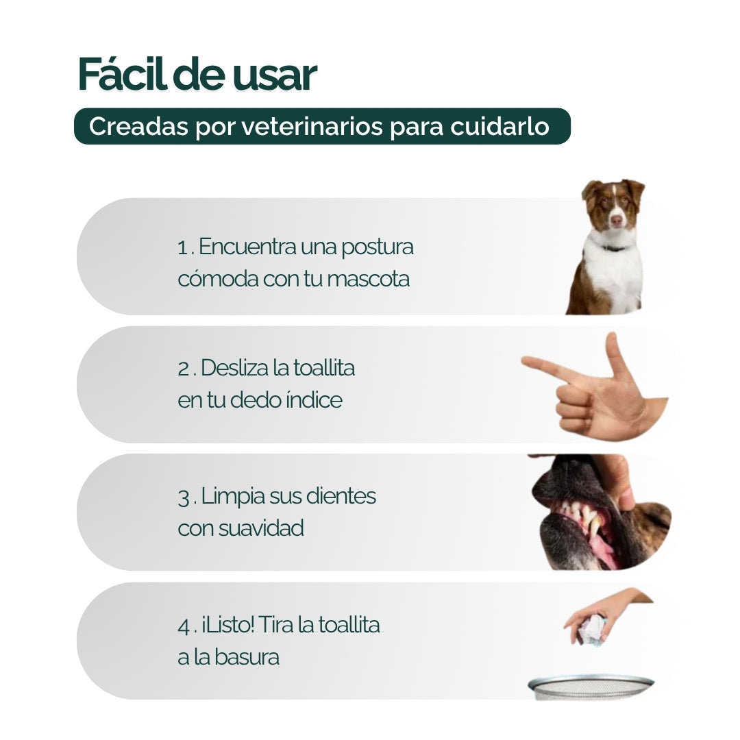 Pack de toallitas dentales para mascotas
