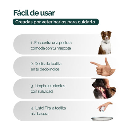 Pack de toallitas dentales para mascotas