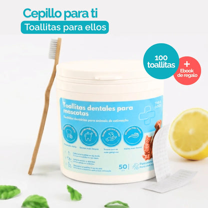 Toallitas dentales para mascotas