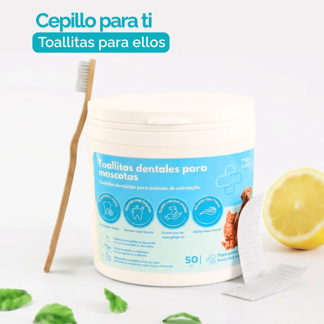 Toallitas dentales para mascotas