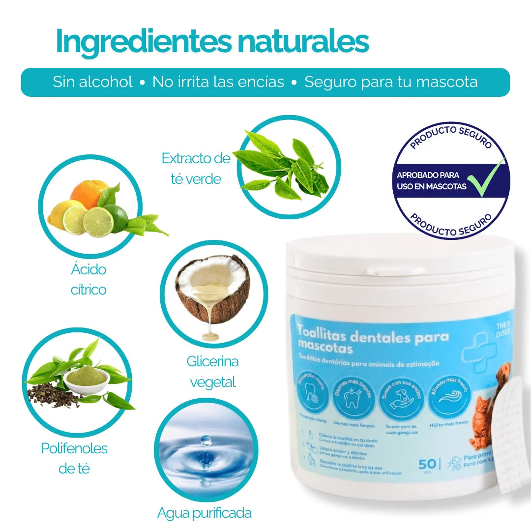 Pack de toallitas dentales para mascotas