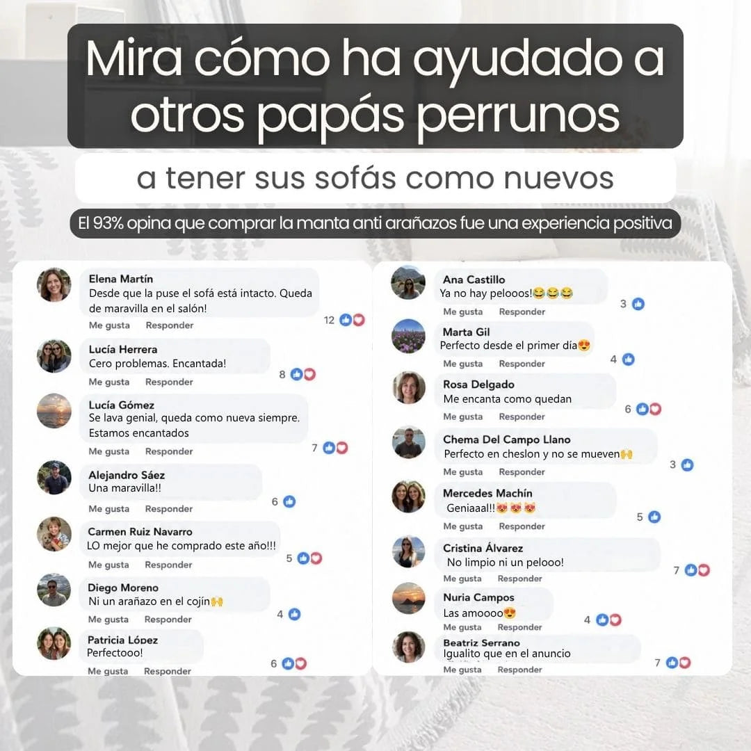 Manta anti arañazos para sofá